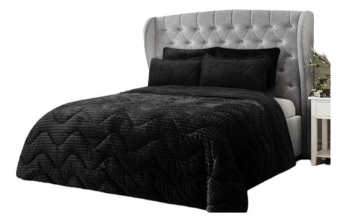 Edredón King Térmico Acolchado Velvet  Cama 2x2 + Dos Fundas