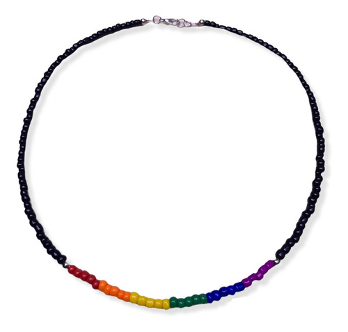Collar Choker Arcoiris Mostacillas Colores Orgullo Lgtb Gay