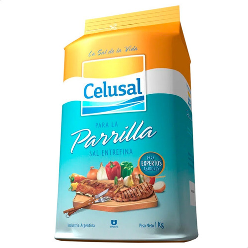 Imagen 2 de 6 de Sal Entrefina Parrillera Celusal 1kg Ideal Para Parrilla