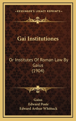 Libro Gai Institutiones: Or Institutes Of Roman Law By Ga...