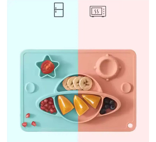 Platos C/formas En Tapete Individual Comida Bebé En Silicona