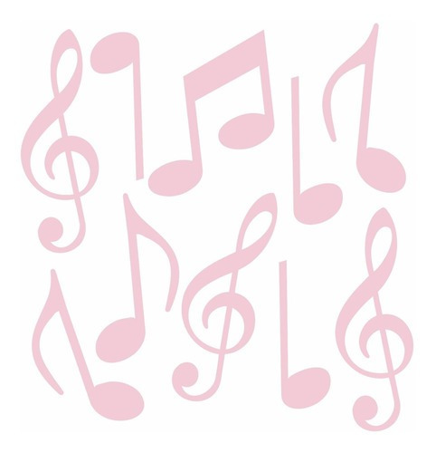   Adesivo Parede Infantil Notas Musicais Quarto Menina C76