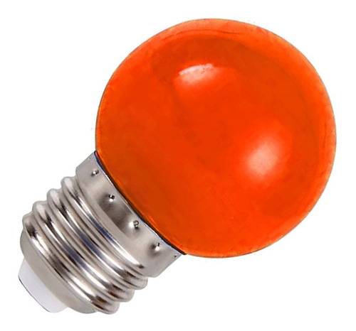 Kit 10 Lâmpadas Led Bolinha Laranja 1w 127v - Ctb