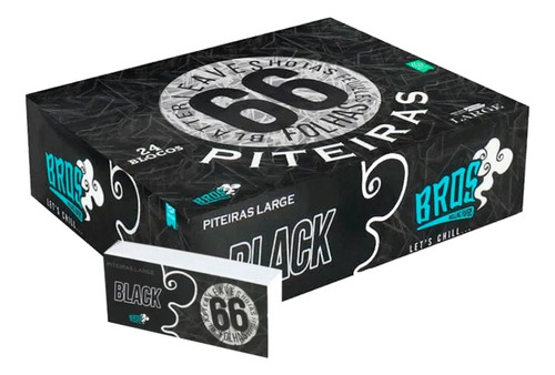 Piteira Papel Bros 66 Black Large 25x60mm Sabor N/a