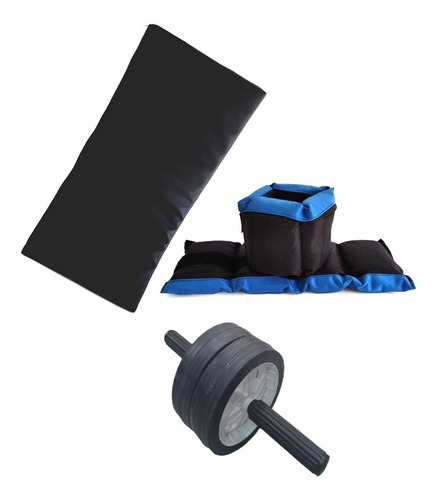 Kit Entrenamiento Colchoneta Rueda Doble Abdominal Tobillera