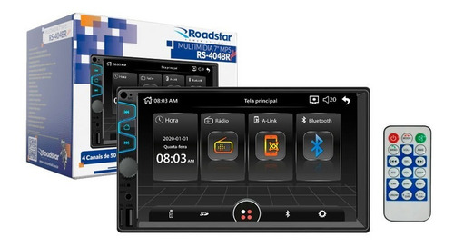 Multimídia Mp5 Roadstar Rs-404br Bluetooth Espelhamento
