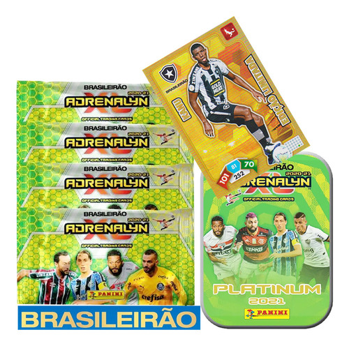 Cards Adrenalyn Brasileirão 2020/2021 Blister 25 Cards +lata