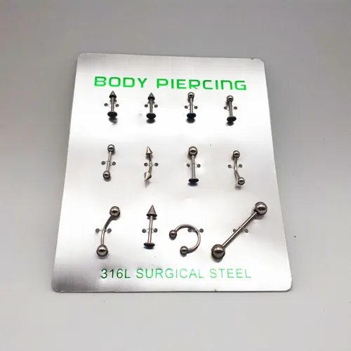 Oferta 12 Piercing Surtidos Acero Quirurgico Por Mayor