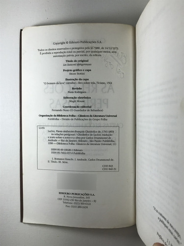 Livro As Relações Perigosas Choderlos De Laclos - B7
