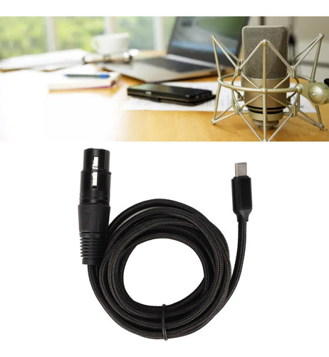 Usb C Para Xlr Cabo Fêmea Baixo Ruído Hifi Plug And Play Usb