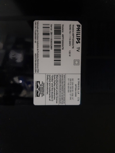 Tv48 Philips Leia Anúncio - Defeito Na Tela N Achei Tela