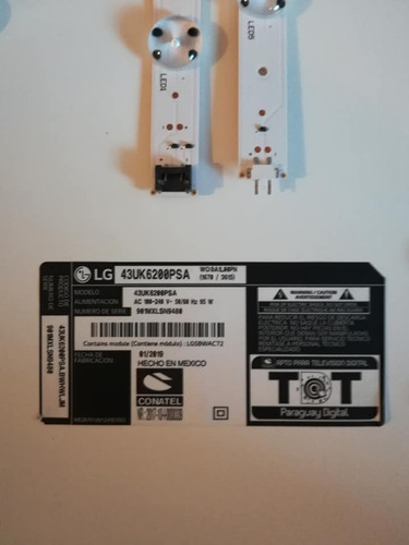 Set O Kit Cintas Led O Backligh Led LG 43uk6200psa 43uk6200 (Usado)