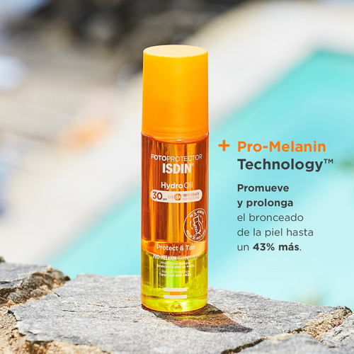 Imagen 4 de 10 de Isdin Fotoprotector Hydro Oil Fps30 Protege Y Broncea 200ml