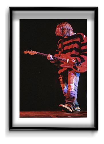 Cuadro Kurt Cobain Nirvana Grunge 20x30 (marco+lámina+vidrio