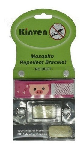 Brazalete Pulsera Repelente De Mosquitos Kinven Rosa