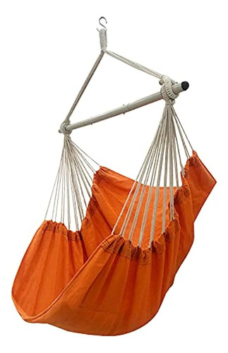 Hamaca Tipo Silla Colgante De Poliester, Color Naranja