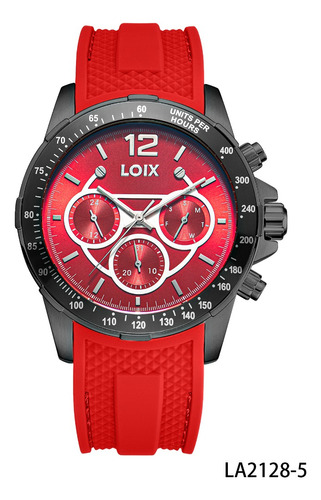 Reloj Hombre Loix® La2128-5 Rojo Con Pavonado Negro