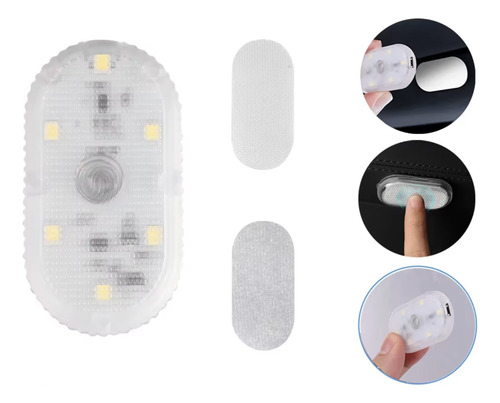 2 Luz Led Para Interior De Autos Recargable Usb Magnético
