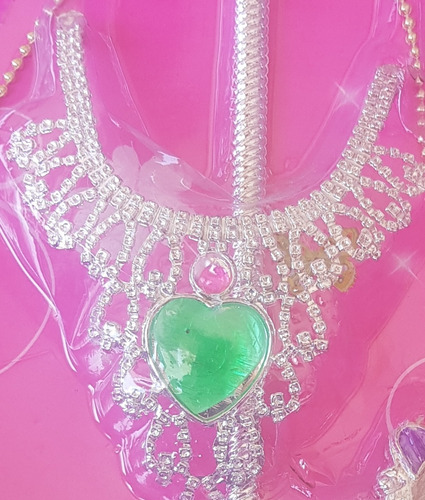 Imagen 2 de 3 de Juguetes Kit Princesas Corona Gargantilla Pasadores Plastico