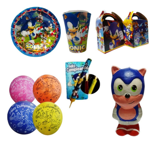 Sonic Paquete Articulos 10 Niños