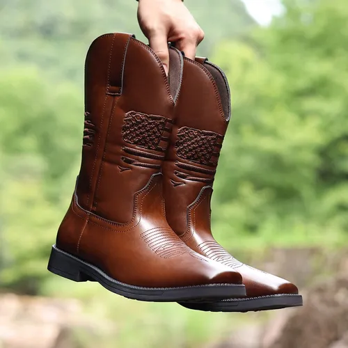 Botas Vaqueras Casuales Para Hombre Bota Vaquera Con Suela De Hule