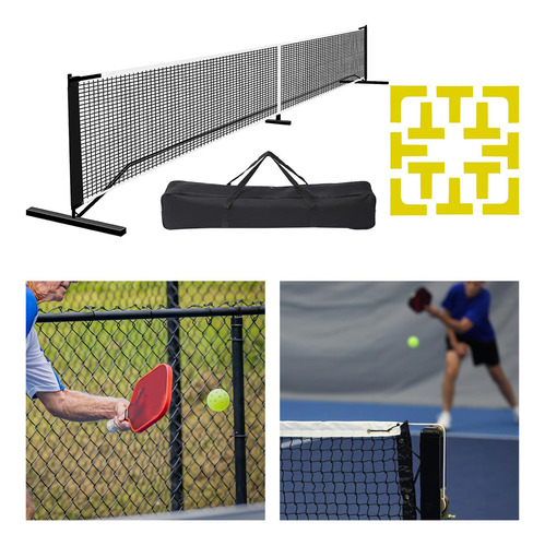De Red De Pickleball Portátil, Con Marcador De Cancha