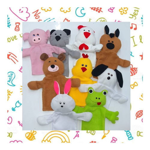 Kit X3 Titeres De Animales Domésticos Y Salvajes