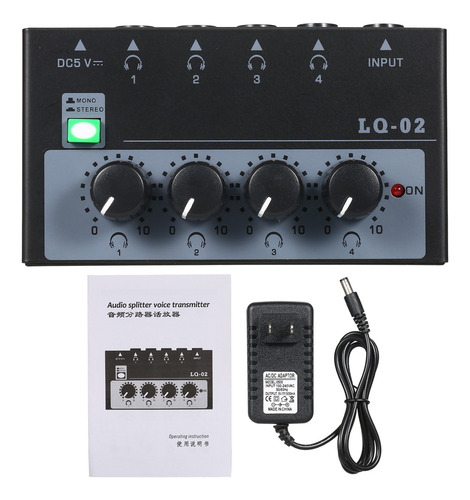 Divisor De Auriculares Con Amplificador De Audio. Metal Bala