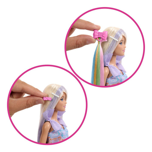 Barbie Set De Juego Peinados Divertidos Cabello Rubio Multicolor