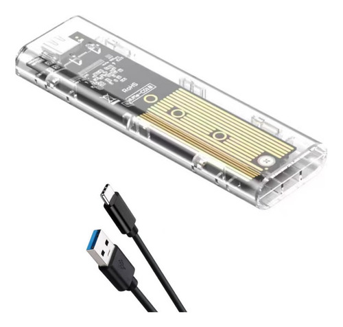 Caja Externa De Disco Duro Ssd Transparente! Con Usb 3.1 Nvme/ngff, Ofrece Transferencia Rápida De 10gbps.hasta 2 Tb , Fácil De Instalar En M.2 2230 / 2242 / 2260 / 2280. B Key, M Key, B&m Key