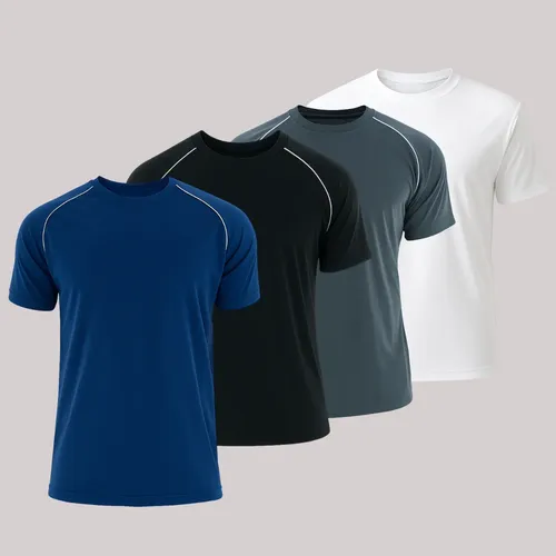 Kit 4 Camisetas Dry Fit Malha Leve Confortável Esportiva