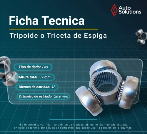 Triceta Tripoide De Espiga (32d) Chrysler Spirit 1991-1995 Triceta Tripoide De Espiga (32d) Chrysler Spirit 1991-1995
