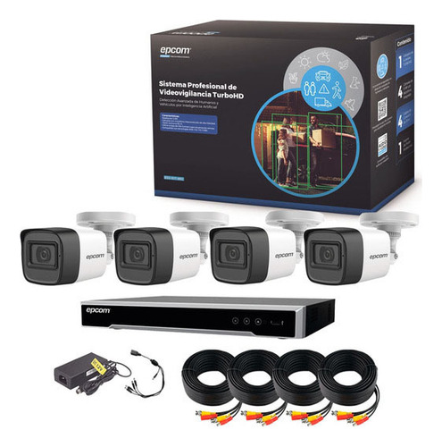 Kit 4 Camaras Turbohd 5mp Microfono Dvr 4 Canales Accesorios