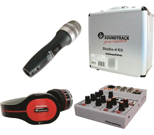 Kit De Mezcladora 4 Canales Interfase Usb Bt Phamtom Studio4