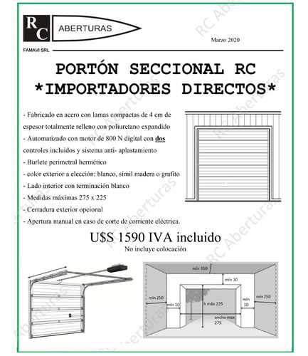Imagen 2 de 10 de Portón Seccional Automatizado
