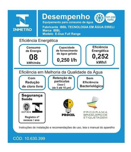 Imagem 6 de 6 de Purificador De Água Ibbl E-due Placa Branco 127v A 220v