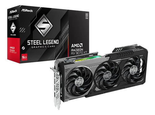Gpu Asrock Radeon Rx 9070 Xt Steel Legend Dark 16gb 256bits