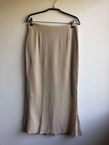 Elegante Falda Mujer Evenement Beige Talla 40 Made In Italy