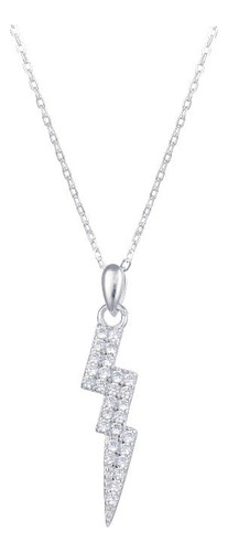 Cadena Dije Rayo Plata 925 Zircon Cubic Mujer Regalo