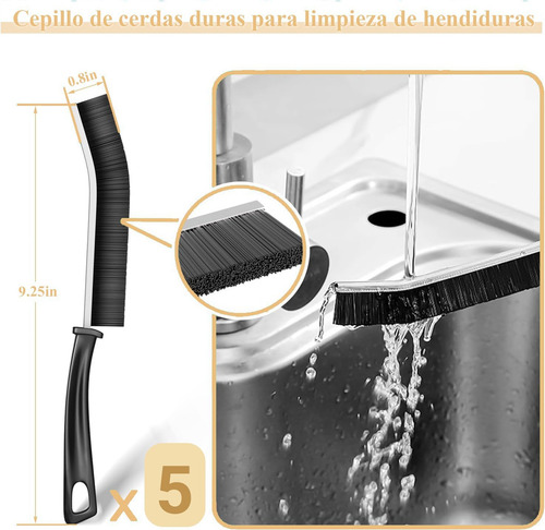Cepillo De Limpieza De Grietas De Cerdas Duras, Juego de 20 cepillos de baño, Cepillo de Limpieza de lechada para Cocina, baño, Ventanas, Cepillo Multiusos para Limpieza de Grietas
