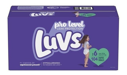 Luvs Pro Level Pañales, Tamaño 6, 104 Unidades