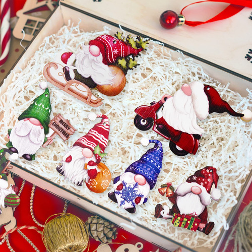 Adornos Navideños Jophmo Gnome De Madera Para Colgar, 24 Pie