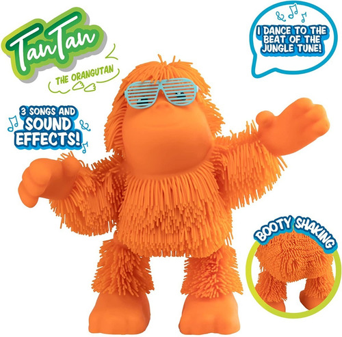 Imagen 4 de 4 de Peludito Tan Tan El Orangutan Bailarin Naranja Original