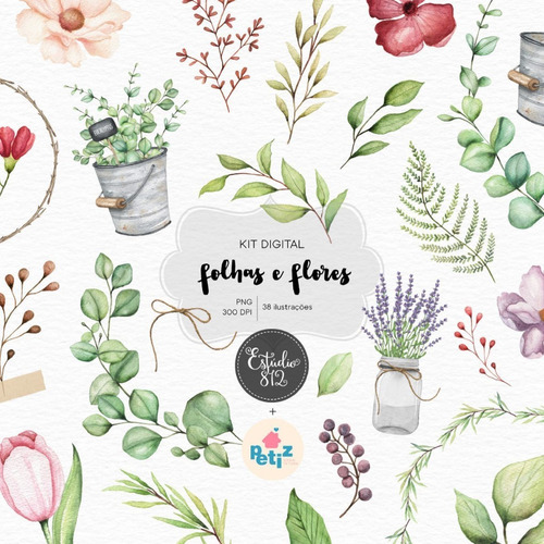 Kit Imagenes Png Cliparts Hojas Y Flores Acuarela | MercadoLibre Kit Imagenes Png Cliparts Hojas Y Flores Acuarela | MercadoLibre