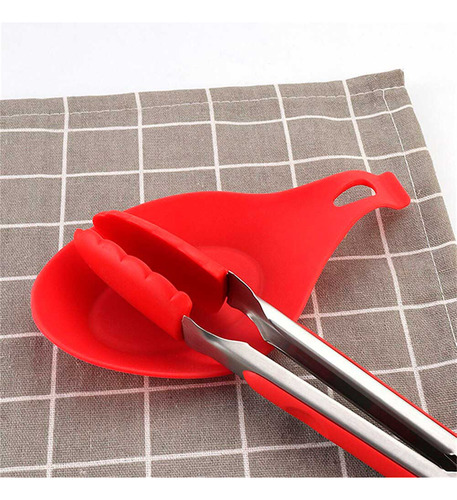 Descanso Silicone Apoio Colher Talher Concha Bancada Pia Cor Vermelho