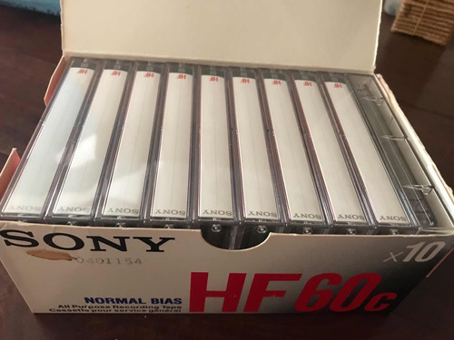 Caja 10 Cassettes Virgen Nuevos Sony Hf 60  1 Borrado 2