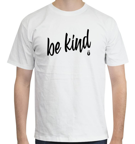 Imagen 1 de 3 de Camiseta Be Kind Color Negro Básica Para Hombre