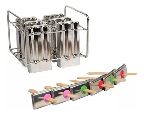 A Molde De Acero Inoxidable Para 6 Paletas
