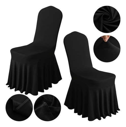 * Funda For Silla De Boda De Spandex Con Falda Plisada, 24