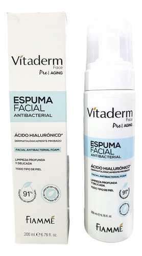 Espuma Facial Vitaderm 200 Ml Acido Hialuronico